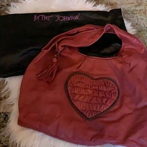 Betsey Johnson Red Leather Bag with duster